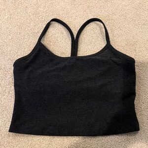 Beyond Yoga Black Space dye Slim Racerback Crop Tank Top small